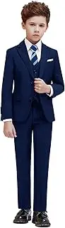 [PACOROMANO] Boys Suit Set with Suspenders, Suit with 3 Versions-Regular, Slim and Husky