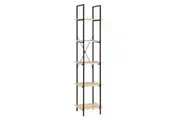 Design Square Randy 5-Tier Narrow Bookcase Display Shelf - Oak/Black