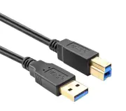 10Ft USB 3.0 Super Speed 4.8Gbps Gold Plate Type A Male to B Male Cable