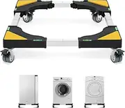 W B D WEIBIDA Mobile Roller with 4 Locking Wheels, Adjustable Furniture Dolly Mini Fridge Stand Appliance Dollys Cart Washer Pedestal for Portable Washing Machine, Dryer, Refrigerator