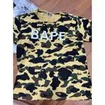 BAPE 黃迷彩 L 短T