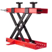 1100lbs Portable Motorcycle Scissor Lift Jack Hoist Stand with Saddle and Pins