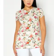TED BAKER Metropolis Light Fitted Tee RRP £45 Size 2 UK 10 Floral t-shirt