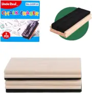 Chalkboard Eraser - 2 PCS Pine Wood Felt Campus Style Eraser Cleaner Duster for