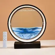 Moving Sand Art with LED Light, 3D Deep Sea Sand Art Painting Artistic Sandscape Home and Office Desktop Decoration with Remote Control,Black 3.11