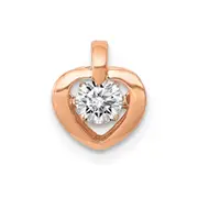 14k Rose Gold 1/4ct. Vibrant Real Diamond Heart Pendant