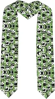 [SKKNT] Panda Bamboo Print Graduation Shawl Stole For Academic Commencements Honor Sash Congratulations Gift