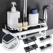 Bathroom Shelf Shower Pole Caddy Rack Storage Organiser Tray Holder No Drills✅