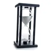 Hourglass 60 Minutes Timer, Black Wooden Frame Sandglass 60 min White Sand