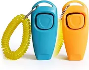 pedkit 2pcs Dog Training Clickers 2 in 1 Whistle and Clicker Pet Training Tools with Wrist Strap Key Ring for Dogs Cats Pets