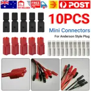 10pcs Mini Connectors For Anderson Style Plug With Red And Black Single Pole AU