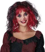 Shimmer Jester Wig Clown Girl Fancy Dress Up Halloween Adult Costume Accessory