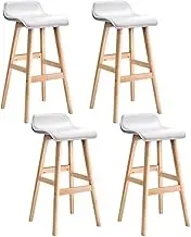 Artiss Bar Stools Stool Set of 4 Kitchen Counter Barstools Dining Chair Bentwood Chairs Wooden White in 74cm Seat Height Floor for Home Dining Room Cafe Outdoor Indoor