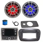 JBL Marine Radio, Antenna, 2x 6.5" 225W LED Speakers w/Wire,Spa Bezel, Adapter
