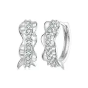 Earrings Silver Charm Romantic Lace Ear Buckle S925 Pure For Girls