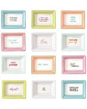 Two's Company Set of 12 Petite Wise Saying Trays in Gift Box