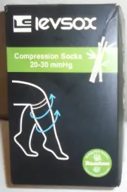 LEVSOX Bamboo Compression Socks, Women&Men 20-30 mmHg Knee High, 4 Pair