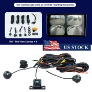 4x 360° Surround View Panoramic Camera For Car Bird View System Stereo Radio GPS