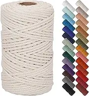 NOANTA Natural Macrame Cord 5mm x 109Yards, Beige Macrame Rope, Cotton Cord for Wall Hanging, Plant Hangers, Christmas Crafts, Knitting