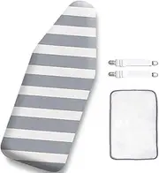 12.5 x 30 Inch Mini Ironing Board Cover,100% Cotton Iron Cover and Extra Thick Pad,Resists Scorching and Staining
