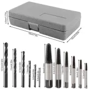 _12Pcs Easy Out Screw Extractor Drill Bits Guide Set Broken Bolts Removing