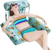 Travel Pool Float, Portable Floating Bed, Inflatable Raft Foldable Water Toy for Poolside Camping Boating Lake Beach Outdoor River Family Fishing Backyard Birthday