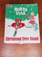 Vintage Metal CHRISTMAS TREE STAND North Star SB 2000 Red & Green Retro XMAS