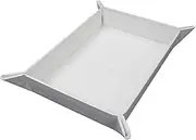 Ultra PRO - Vivid Magnetic Folding Dice Tray, Portable Compact Tabletop RPG Gaming Tool Accessory Durable Leatherette Foldable Dice Holder Mat - White