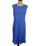 NWT Narciso Rodriguez Womens 48 Dress Solid Blue Sleeveless Knee Length Sheath