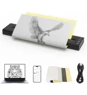 Tattoo Stencil Thermal Printer - Wireless, Bluetooth & 5 Pcs Transfer Paper