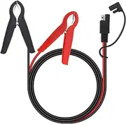 SAE Quick Connector to high-end Clip Wire Charger Crocodile Clip Wire grounding Wire Charging Wire Length 60CM Black One Size