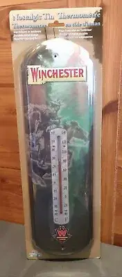NEW RIVERS EDGE NOSTALGIC TIN WINCHESTER INDOOR/OUTDOOR THERMOMETER 5"W X 17"L