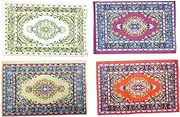 1 12 Scale Doll House Furnitures 4 Colors Carpets Set Miniature Rugs Dollhouse Toy Balcony Parlor Bedroom Decoration Accessories