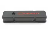 Proform Stamped Steel Tall Valve Covers Black SB Chev Red Logo & Bowtie