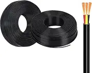 3-Conductor Bare Copper Wire 18-28AWG Audio Power Cable 300V PVC Jacket - Oxygen-Free Pure Copper Core, RoHS Certified Flexible Electronic Wire for Home/Office Electrical (Black)(60ft,3C-22awg)