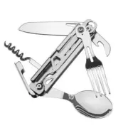 Au Stainless Steel Outdoor Camping Folding Fork Knives Spoon Tableware Opener