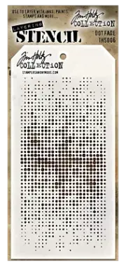 Tim Holtz Stampers Anonymous Stencil Fading Dots Pattern Mixed Media Template