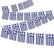 30 PCS Greece Flag, 33 FT Greek National Bunting,DecorGarden With Brass Gromment
