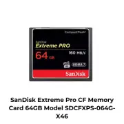SanDisk Extreme Pro CF Memory Card 64GB Model SDCFXPS-064G-X46