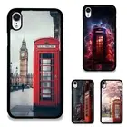 For iPhone XS 11 12 13 14 15 16 Pro Max Plastic TPU Cover UK red telephone booth