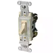 Hubbell Ivory 3-way Commercial Framed Toggle Light Switch 15/20A CSB320IFZ