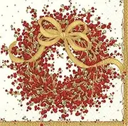 Caspari Entertaining with Pepperberry Cocktail Napkins, Red, Box of 40 (8070B)