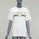 [二手] GUCCI cream logo print distressed cotton-jersey crew neck tshirt IT36 XXS