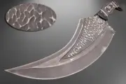 21.7″Hammered Persian bowie" 1095 High carbon Steel Full Tang micarta handle