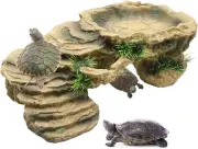 PINVNBY Turtle Basking Platform,Tortoise Resin Dock Resting Rock Reptile Habitat