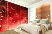 3D Red Background Balloon G11 Christmas Window Photo Curtain Fabric Quality An