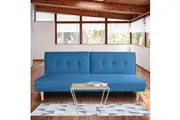 Soho 3 Seater Modular Linen Fabric Sofa Bed Couch Lounge Futon - Blue