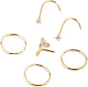 [Lovisa] Titanium Diamante Nose Studs | Premium PVD Rhodium-Plating | Hypoallergenic | On Trend Designs