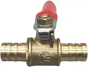 6mm-14mm Hose Barb Inline Brass Fuel Line Shutoff Ball Valve Pipe Fittings Pneumatic Connector Controller(10mm)