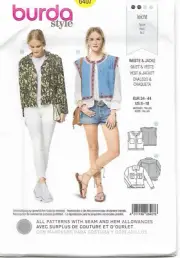 B43 BURDA 6407: JACKET SIZE 8-18 SEWING PATTERN